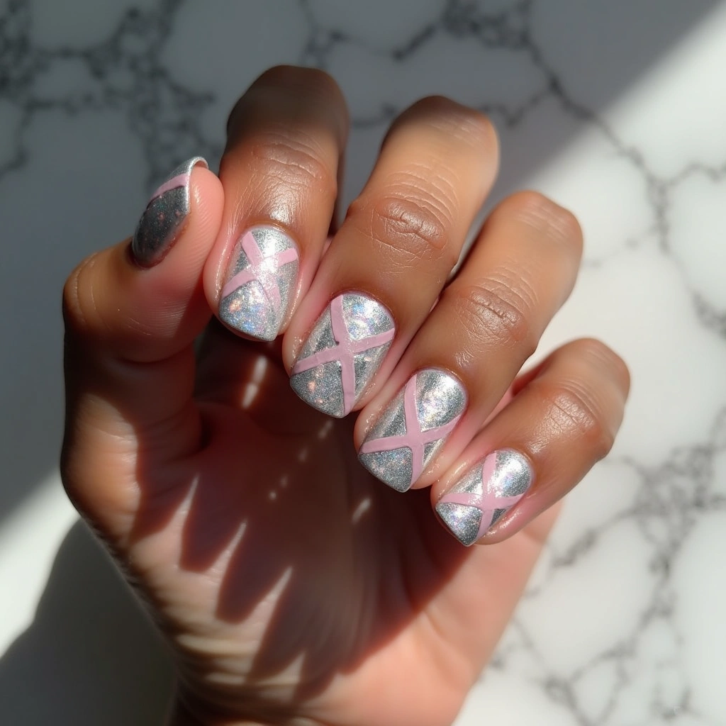 Textured Platinum Crisscross