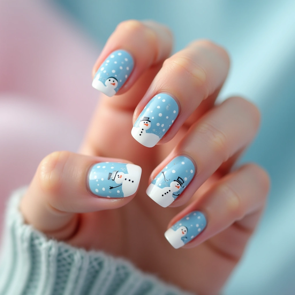 Snowman Blue Christmas French
