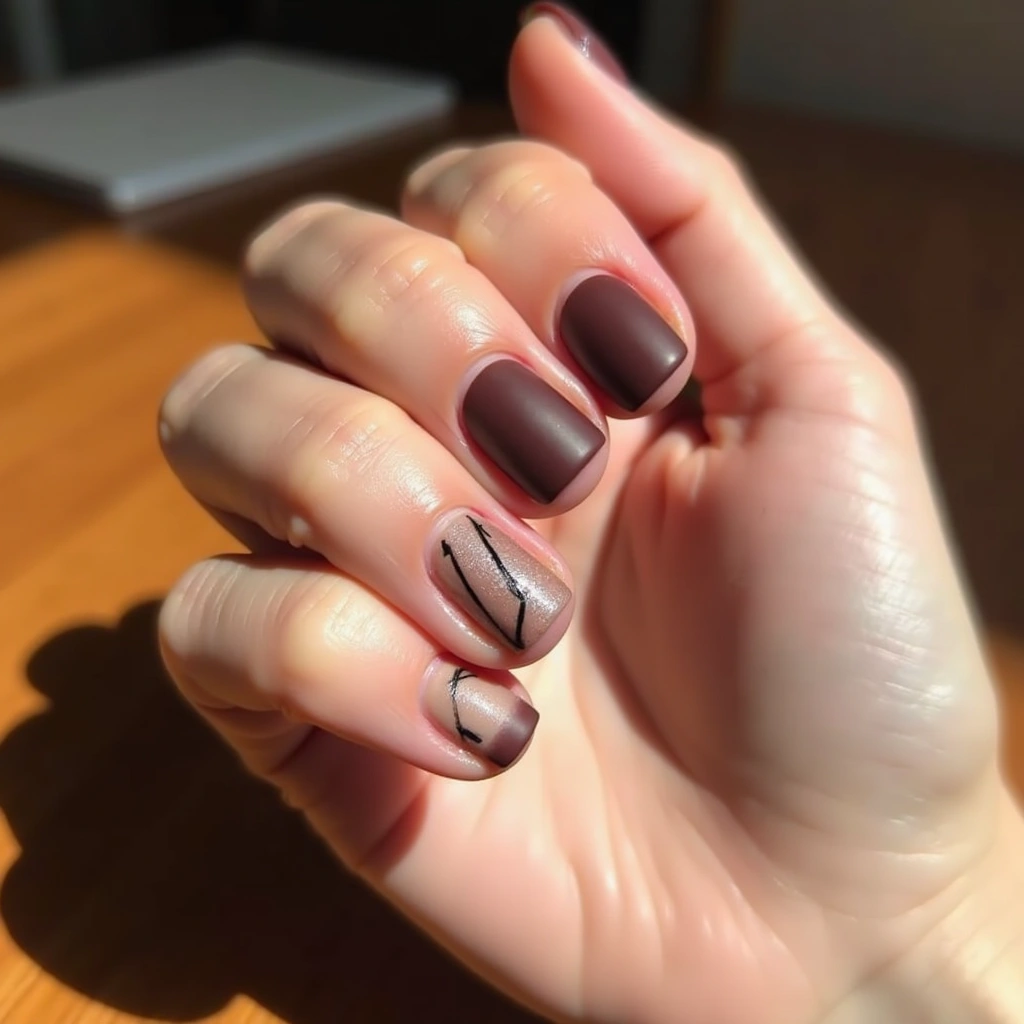 Line Art Mahogany Ombre