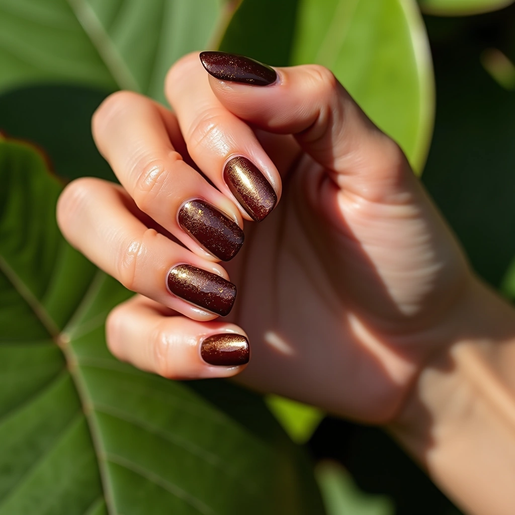 Abstract Gold Brown Ombre