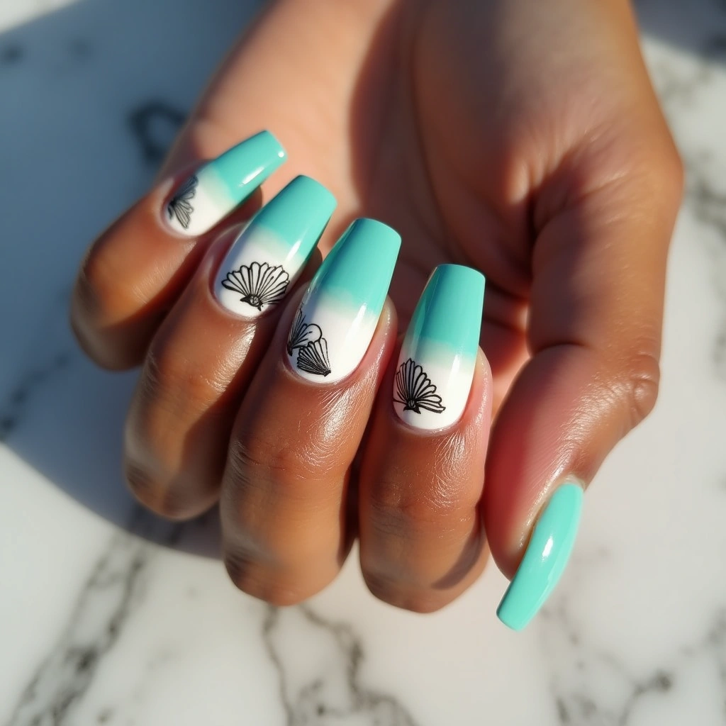 Beachy Teal French Coffin