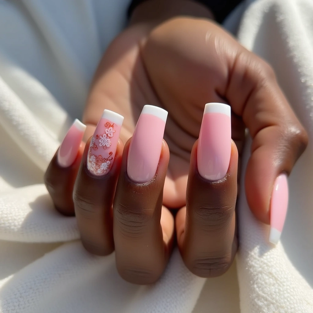 Feminine Pink French Coffin