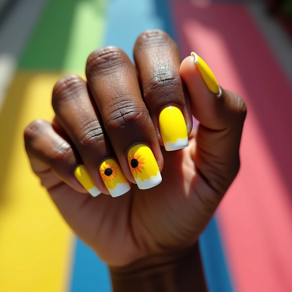 Cheerful Sunflower French Coffin