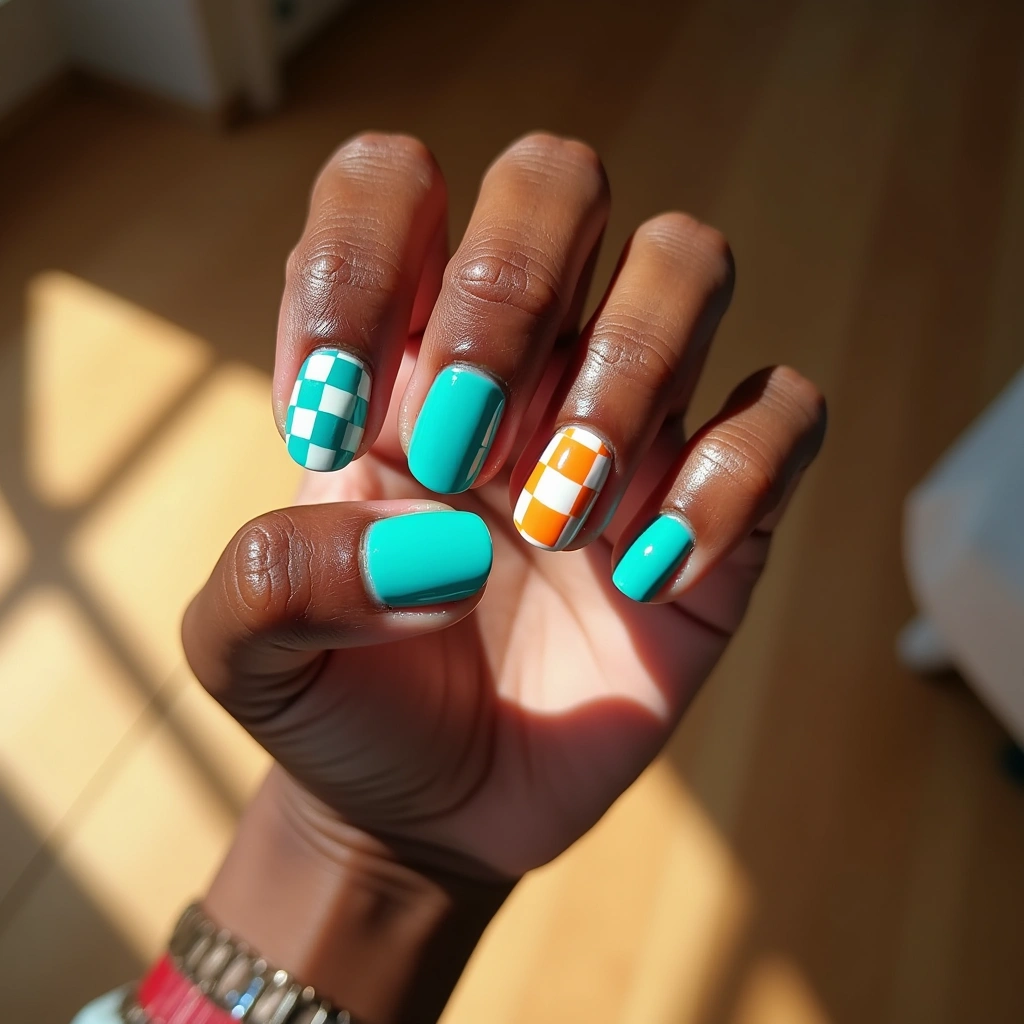 Summer Teal Checkered