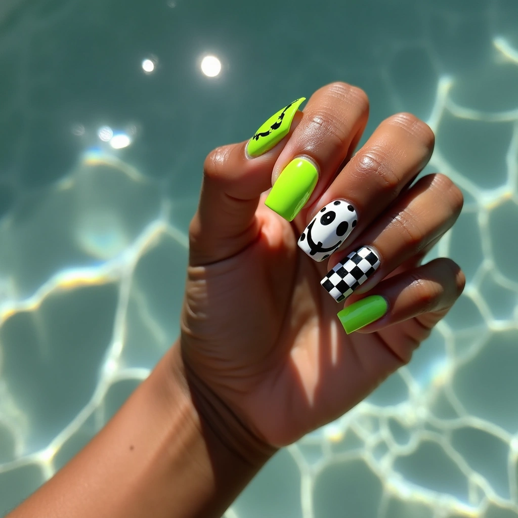 Neon Ghostface Checkered