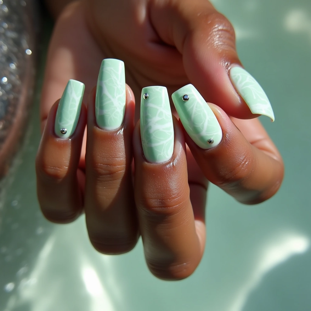 Mint Marbled Elegance