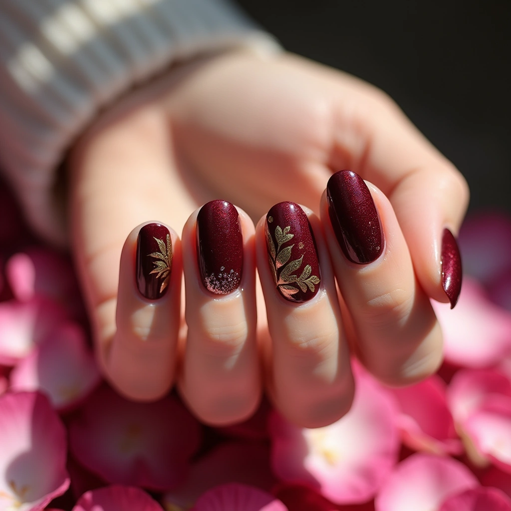 Burgundy Elegance with Glitter