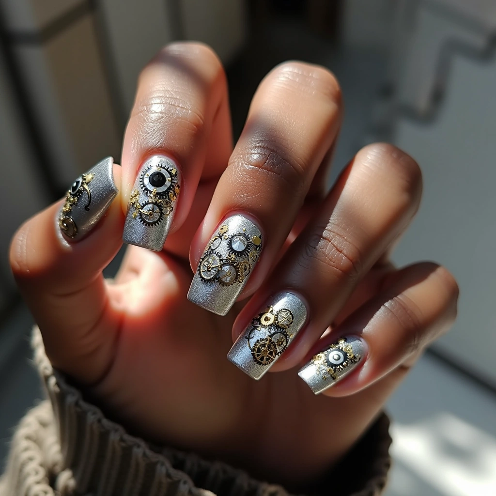 Steampunk Silver Clockwork