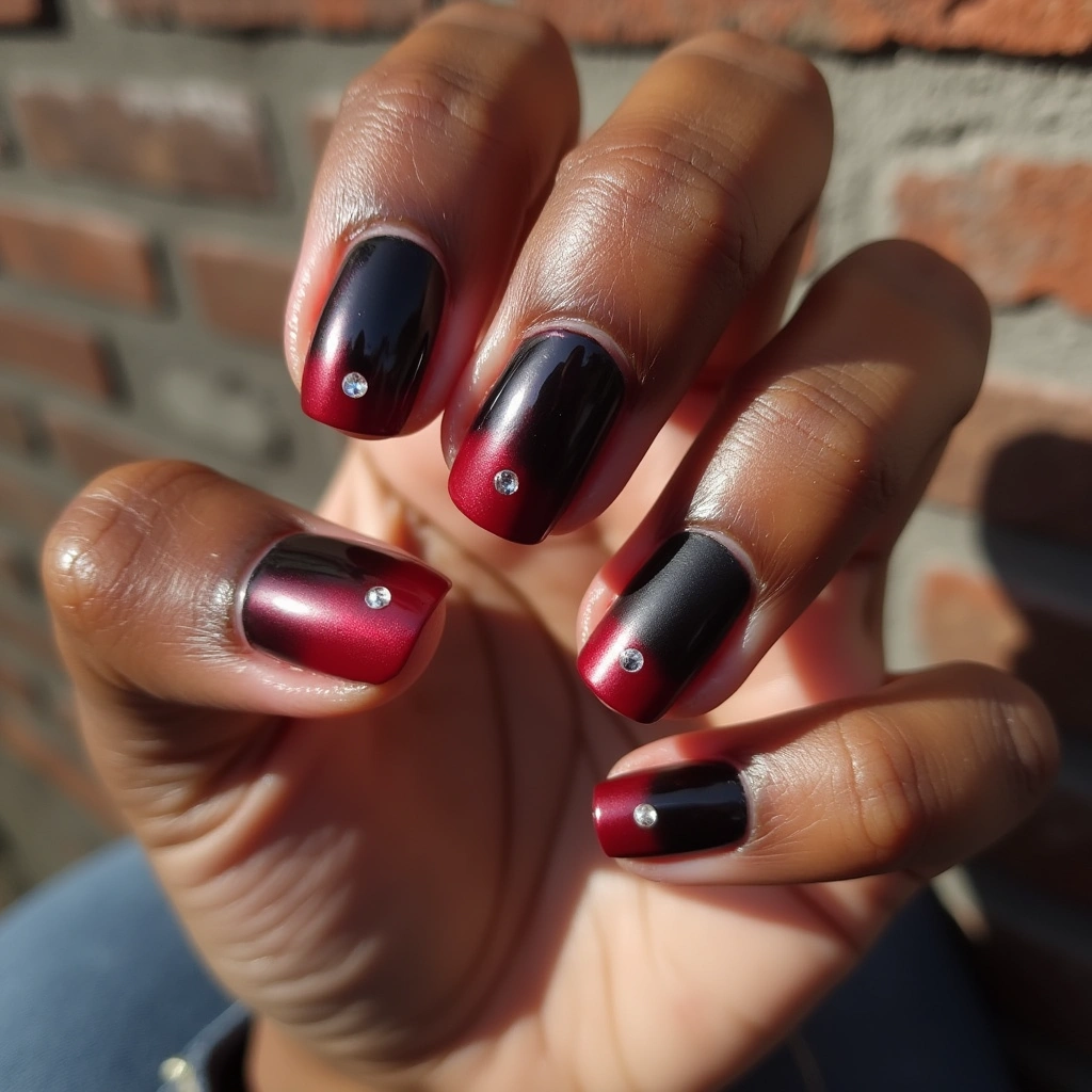 Black And Red Ombre Velvet