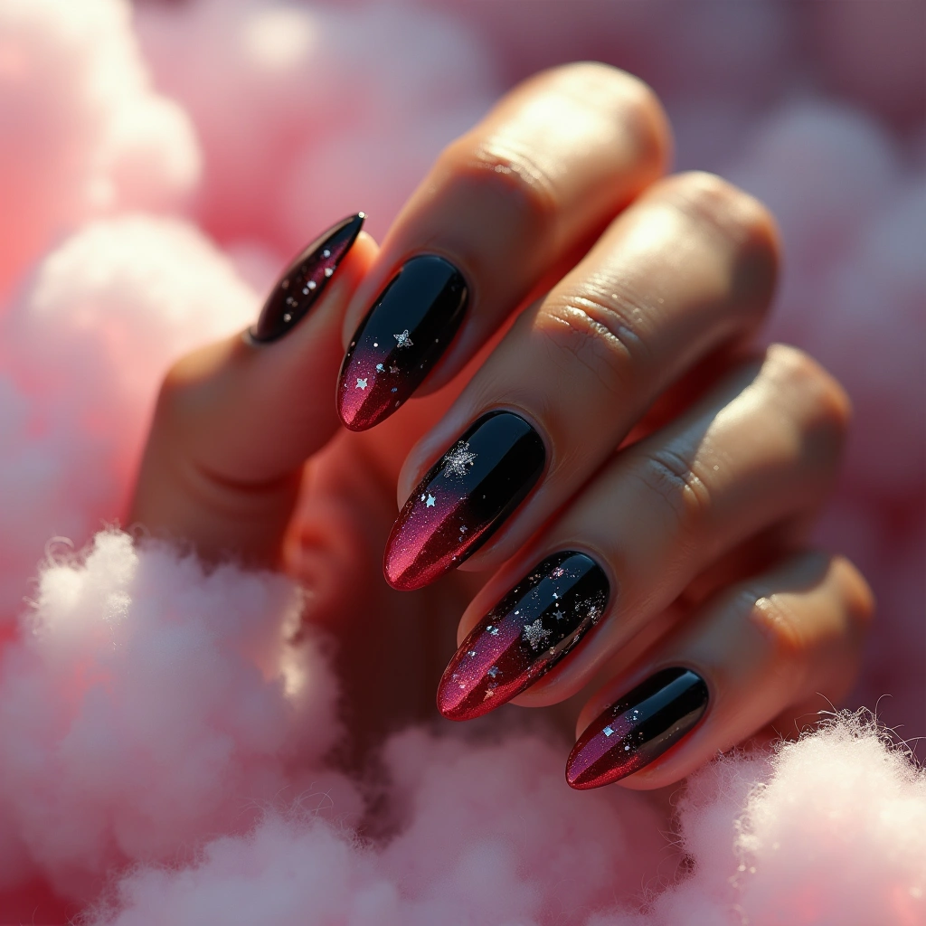 Black And Red Ombre Stars