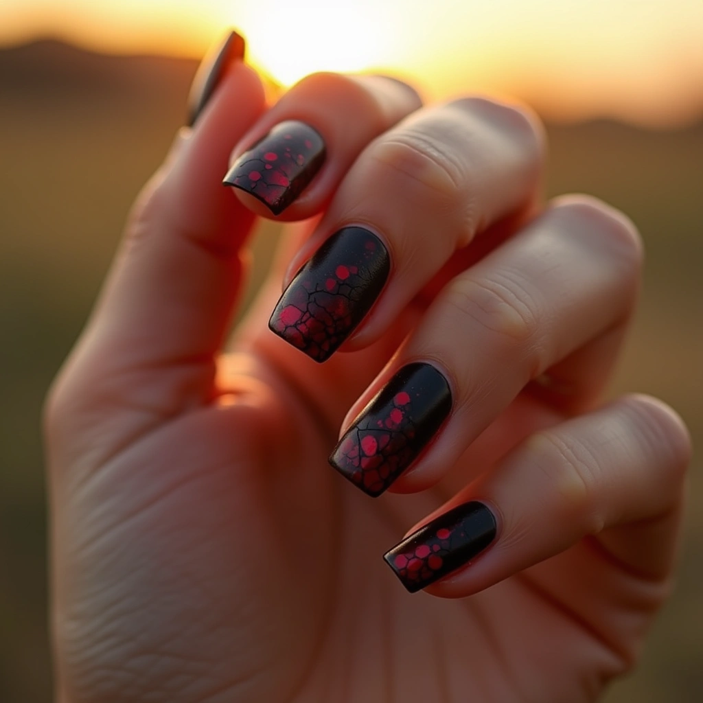 Black And Red Ombre Cracked