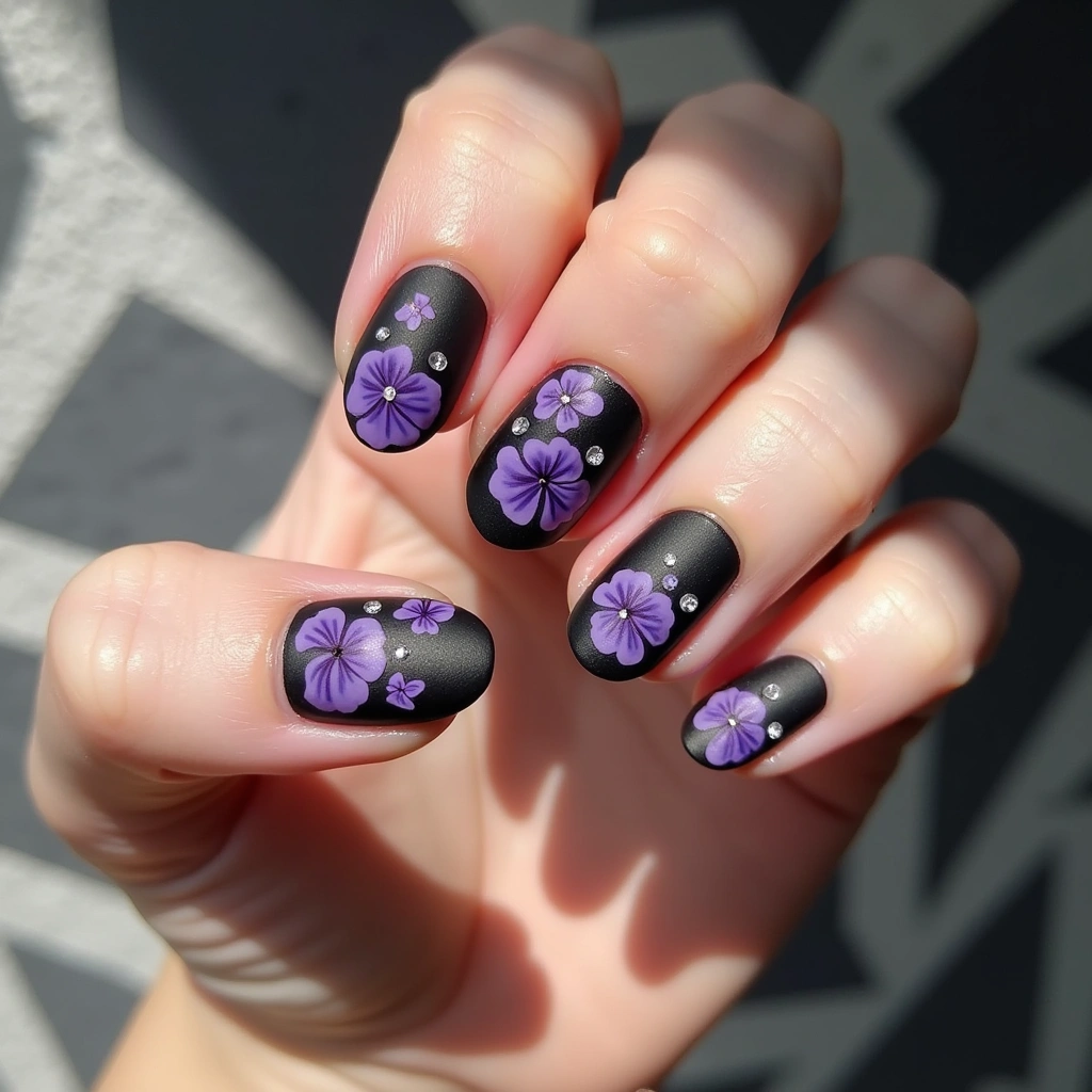 Sparkling Black And Purple