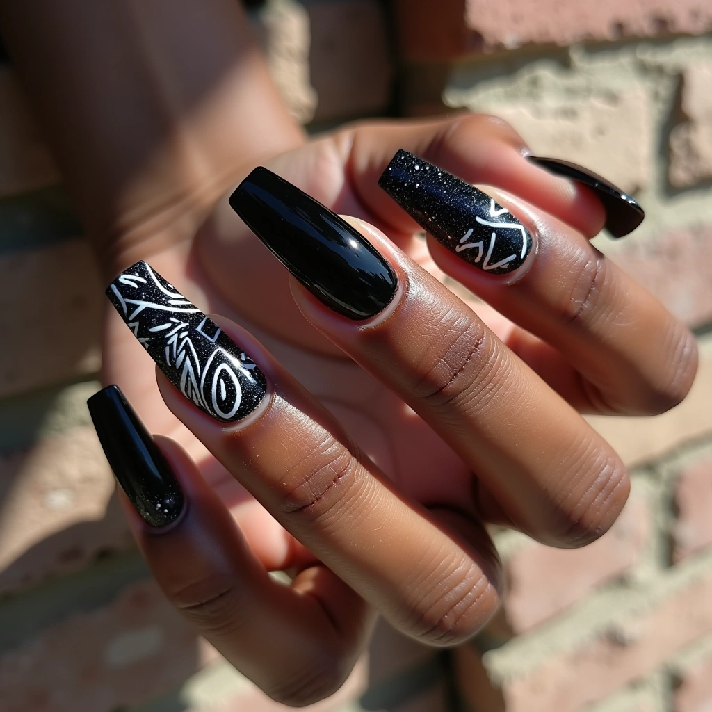 Black Glitter Tribal