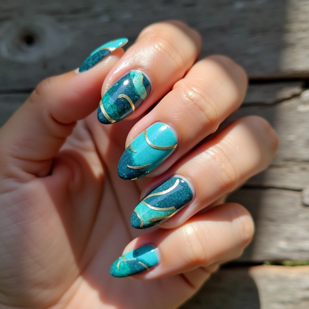 Chic Blue Aura Waves