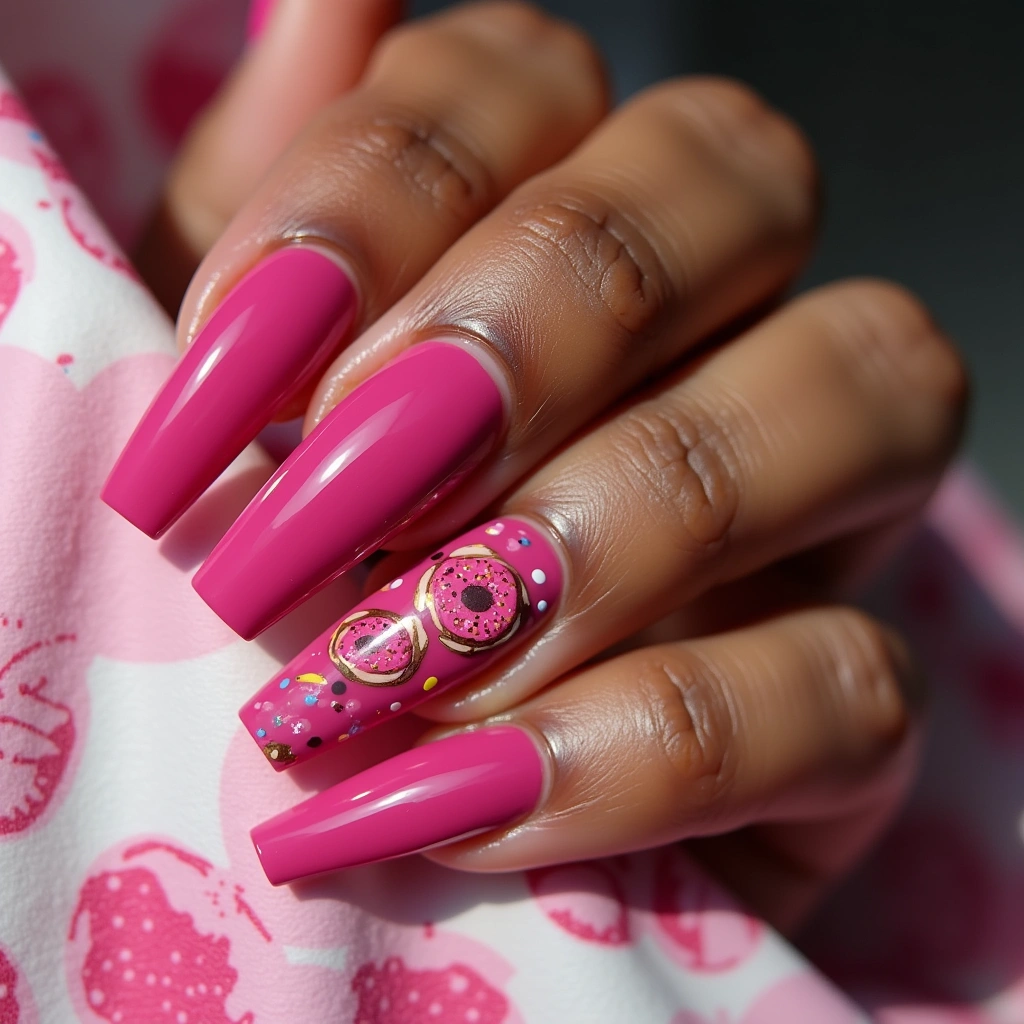 Fuchsia Strawberry Donuts