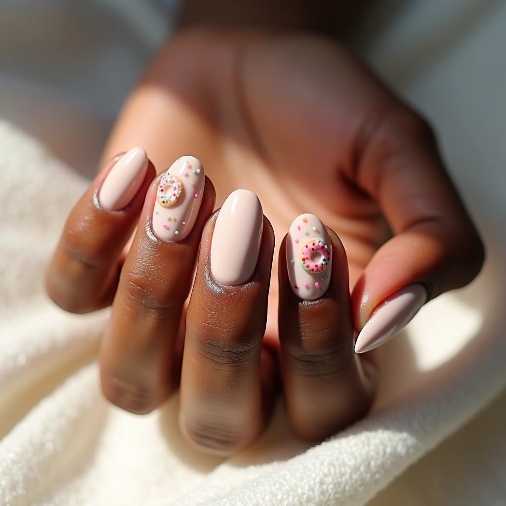 Beige Strawberry Donuts