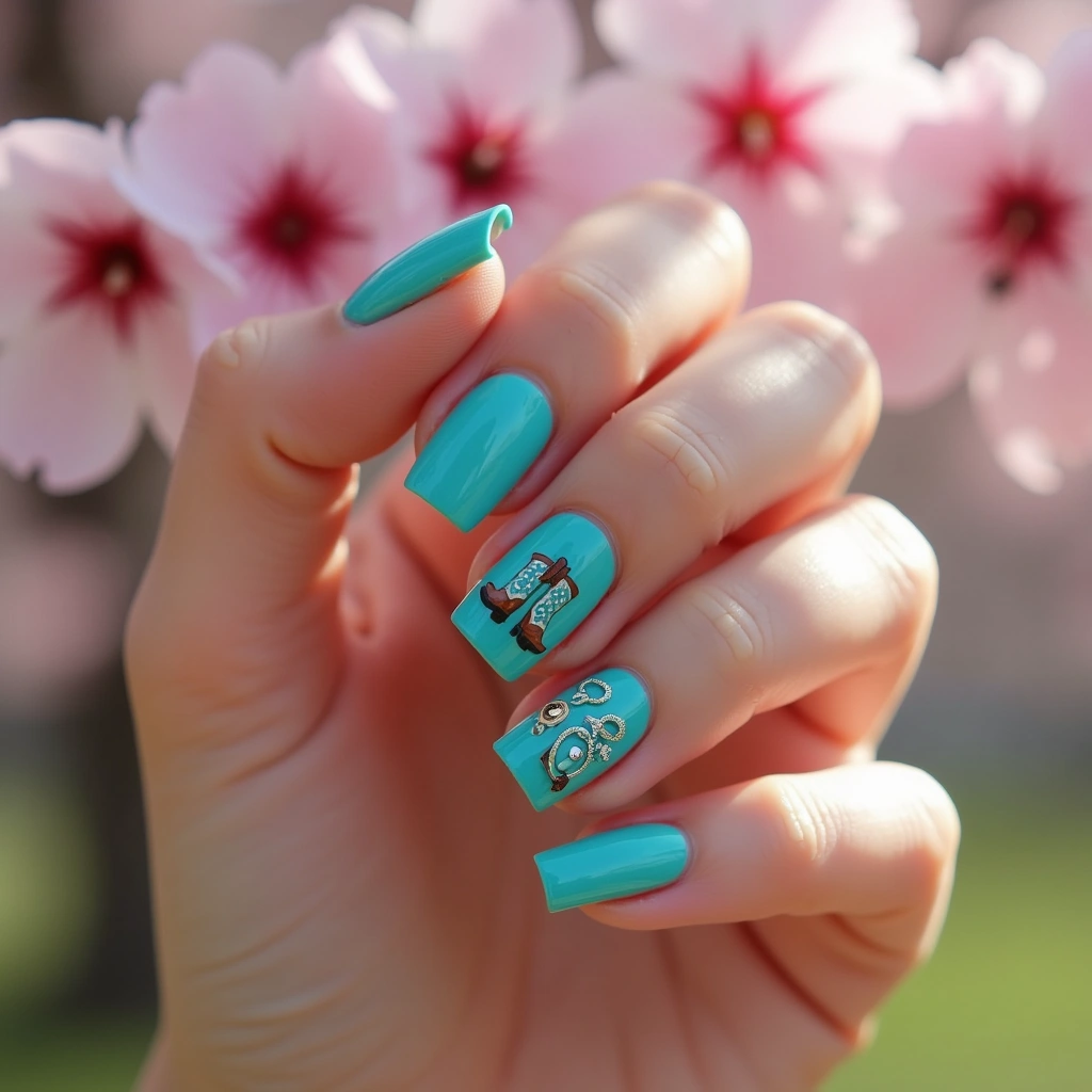 Playful Turquoise Boots