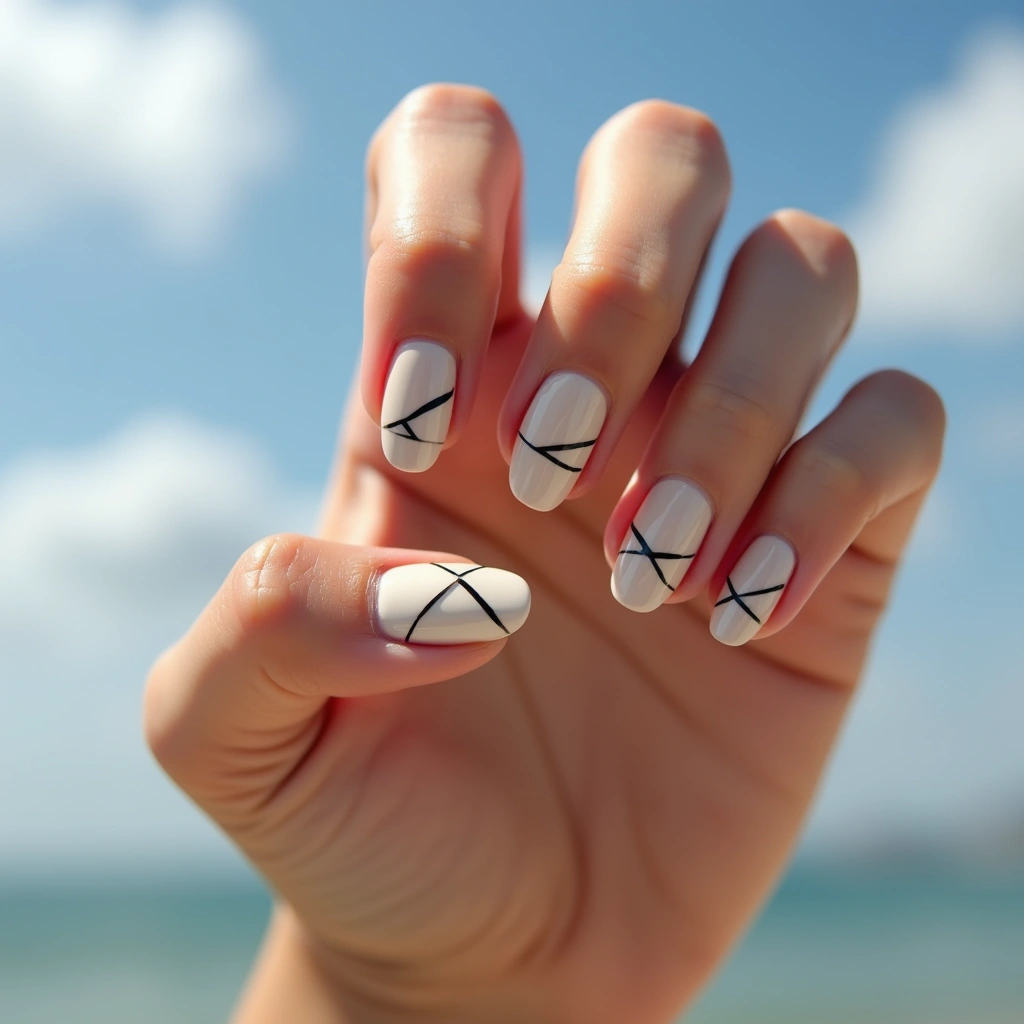 Geometric Taupe Almond