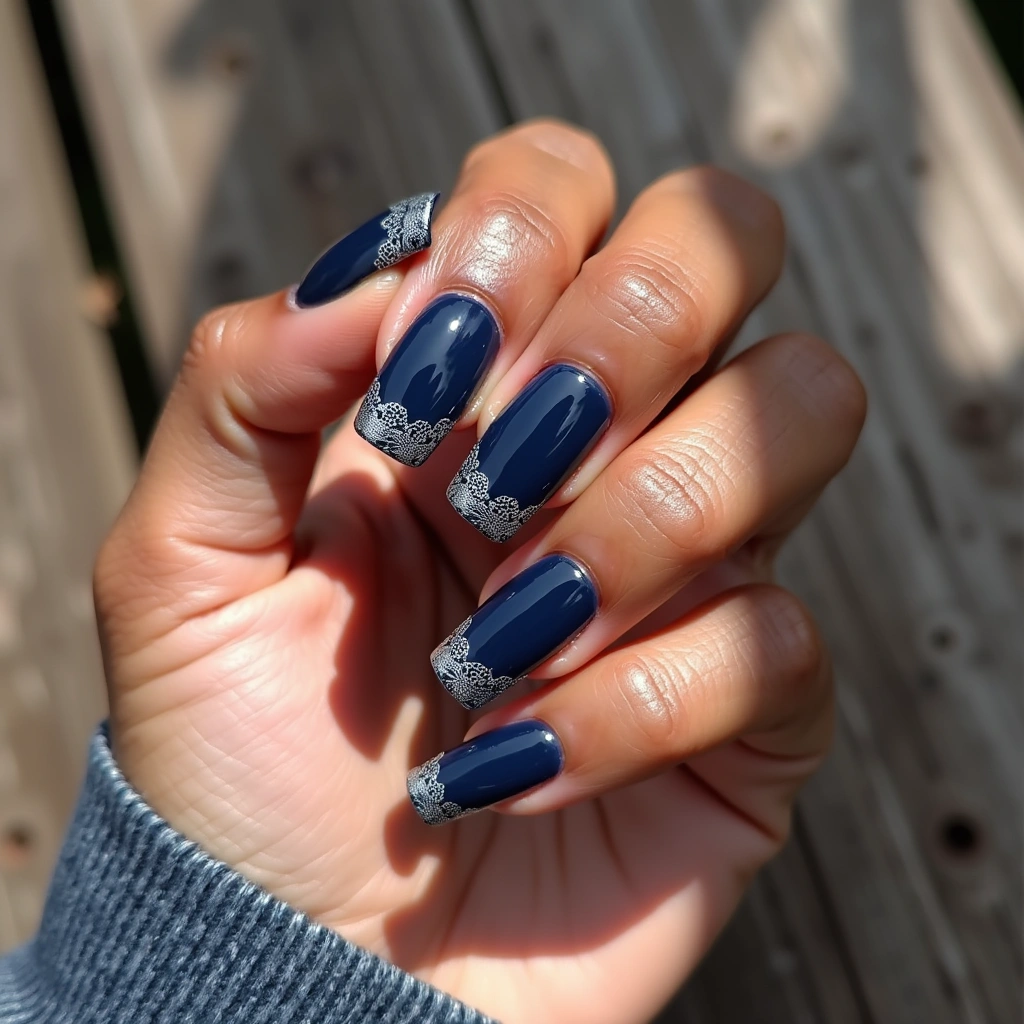 Lacy Navy French Coffin