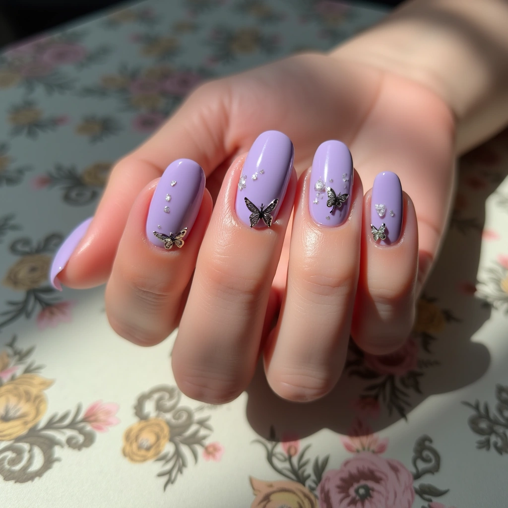 Gradient Lavender Butterfly Short