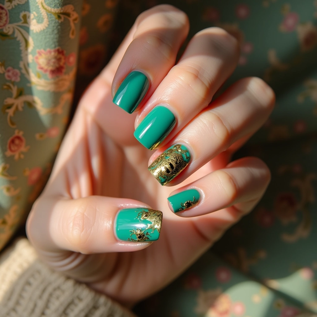 Teal Gold Intricacy