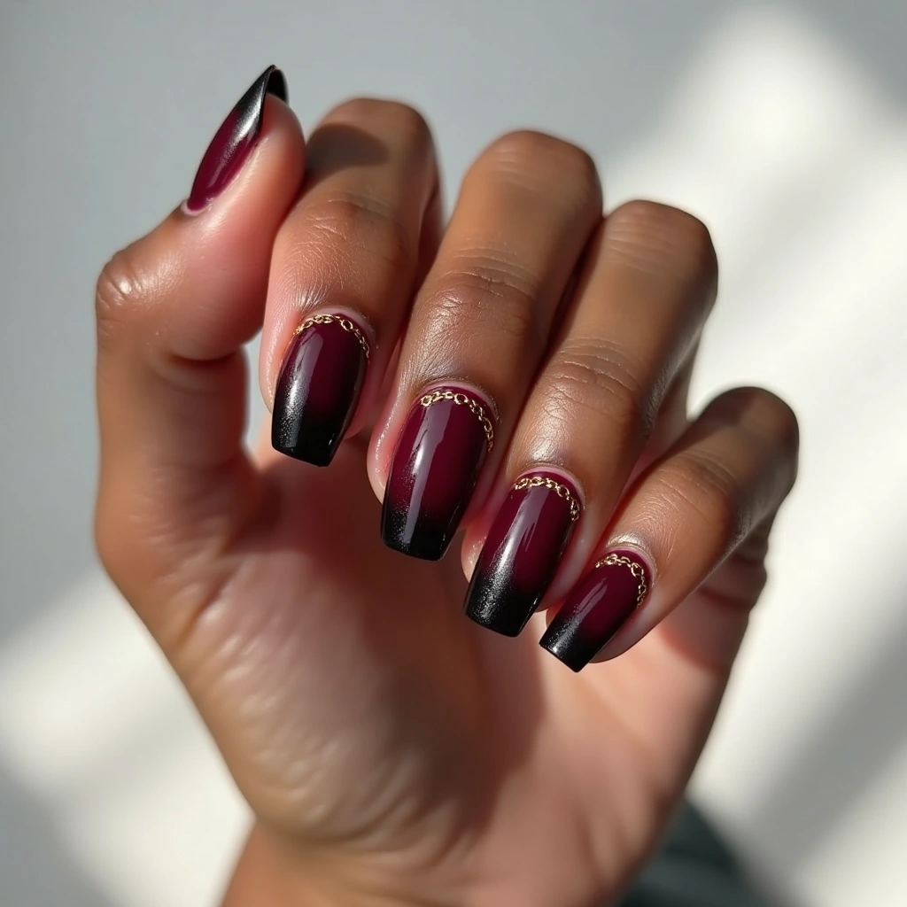 Black And Red Ombre Chains