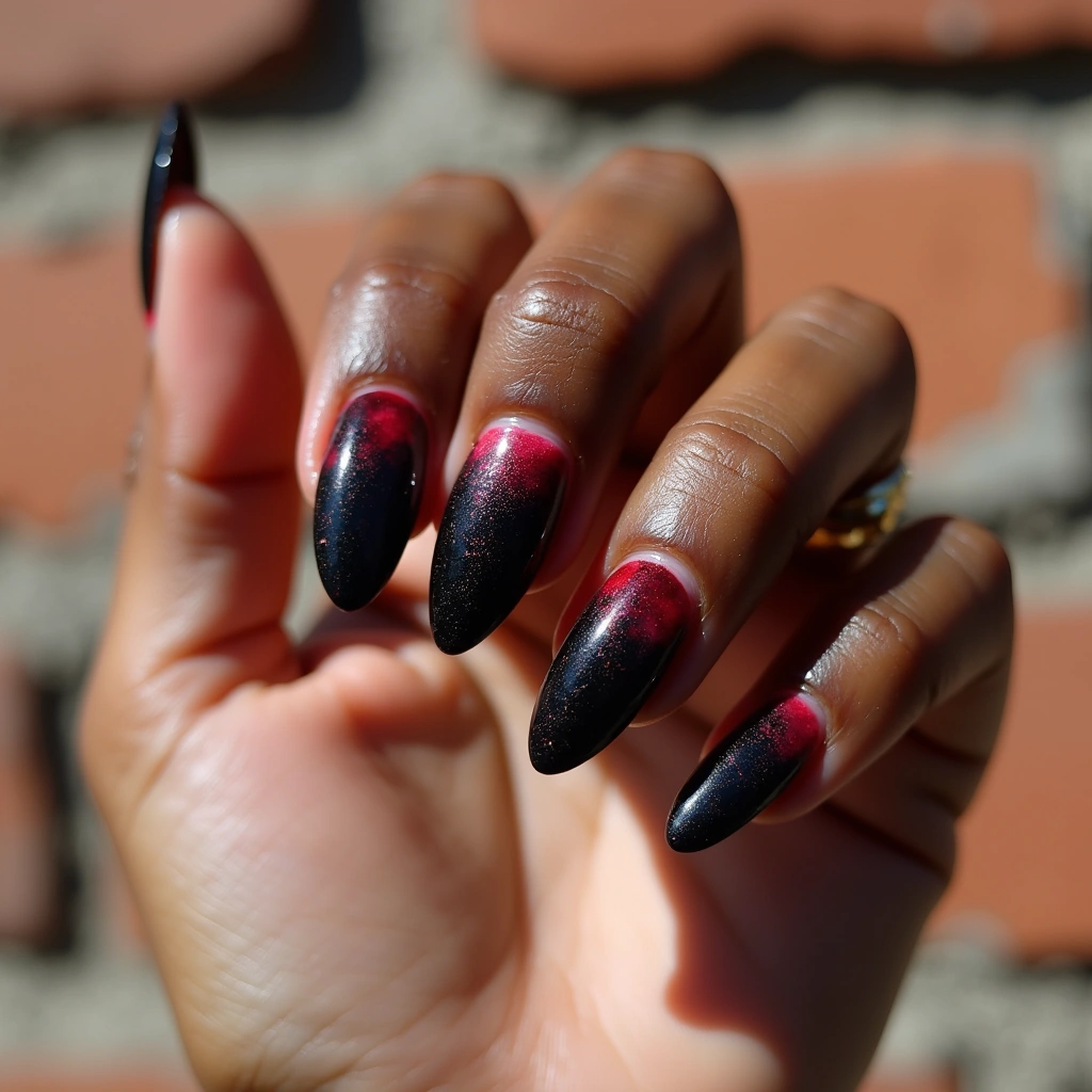 Black And Red Ombre Watercolor
