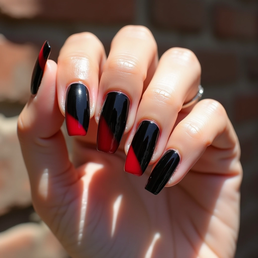 Black And Red Ombre Diagonal