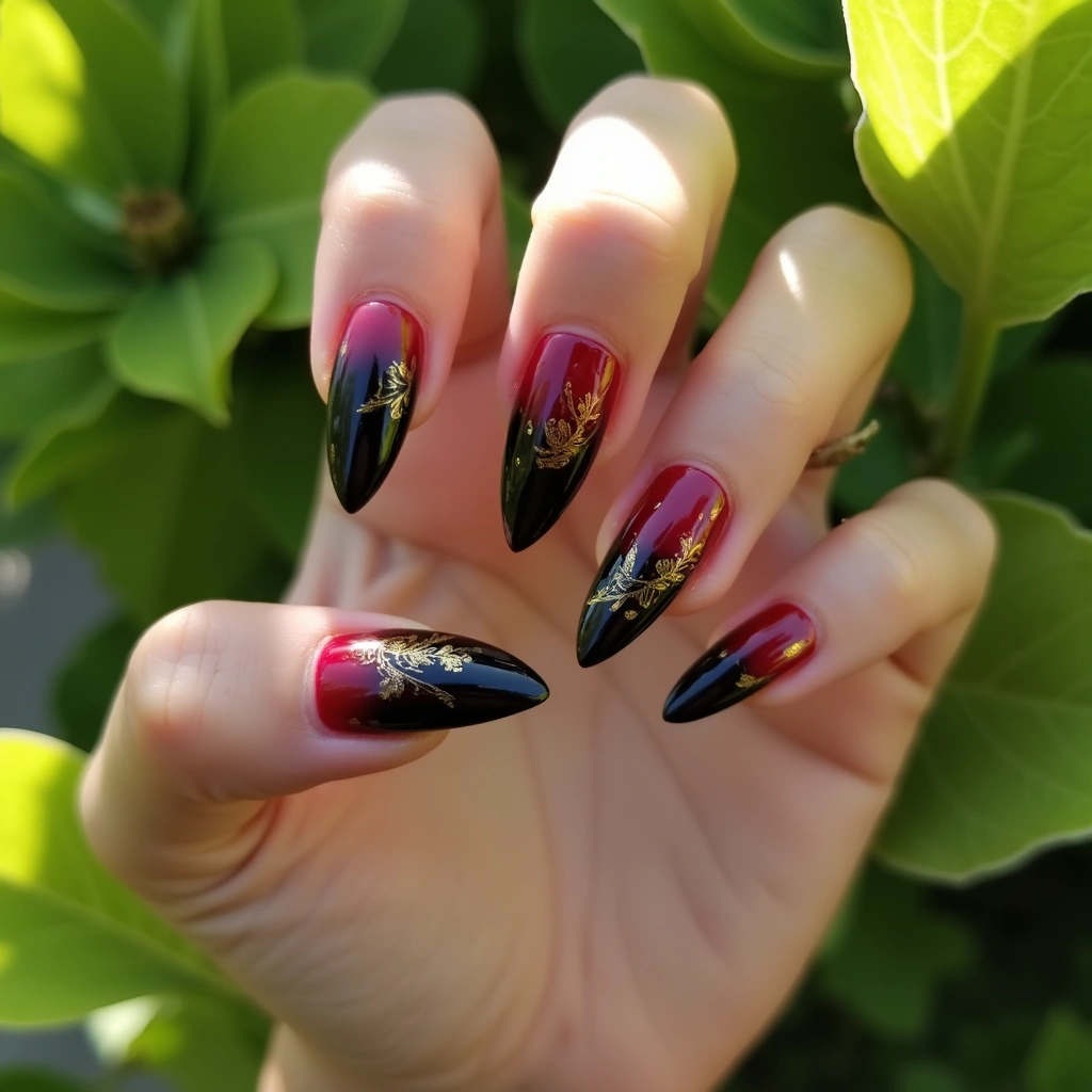 Black And Red Ombre Feathers