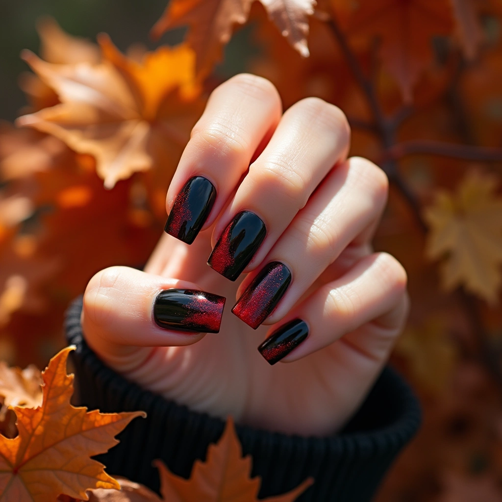 Black And Red Ombre Marble