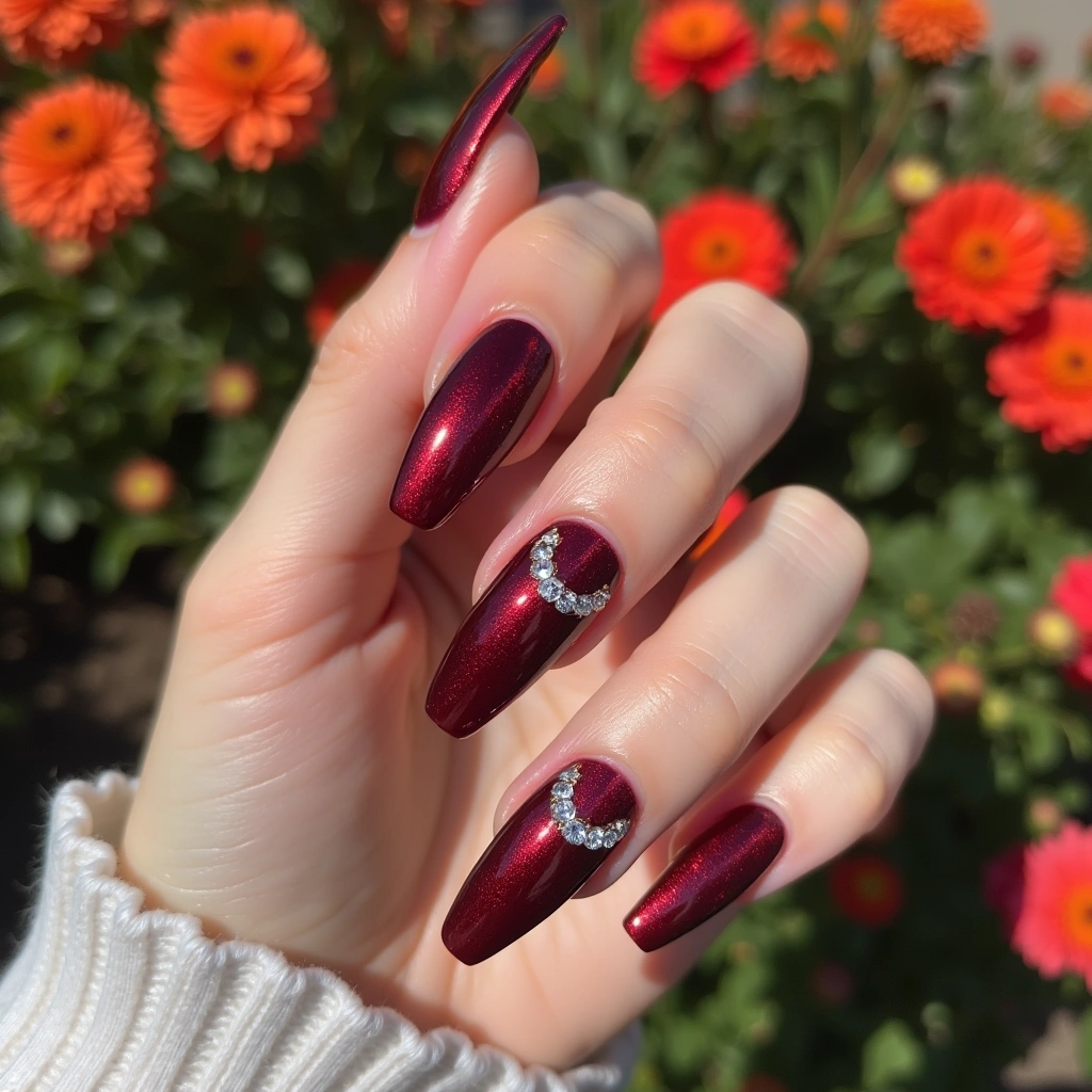 Crescent Burgundy Chrome Sparkle