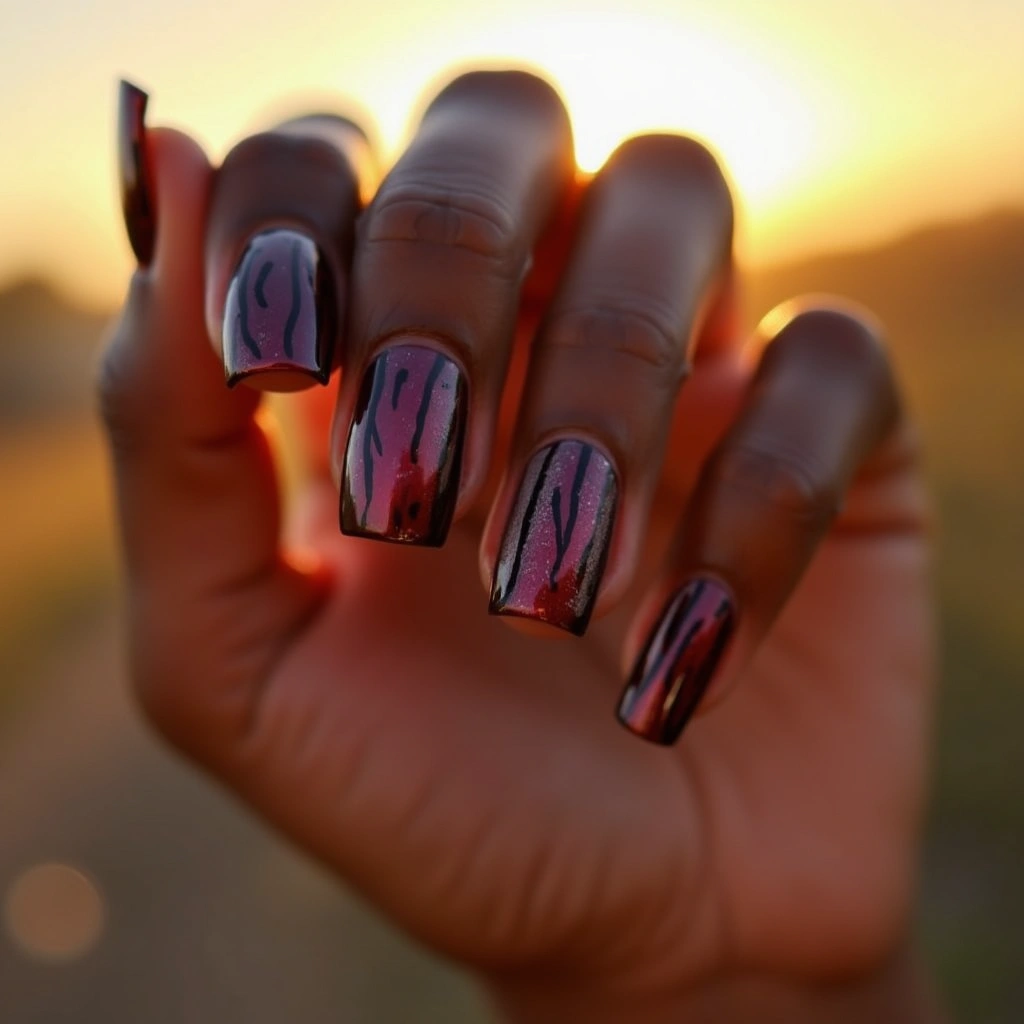 Chic Burgundy Chrome Ombre