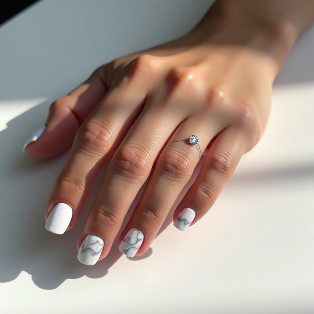 White With Diamond Marble
