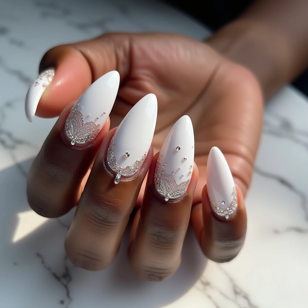 White With Diamond Lace