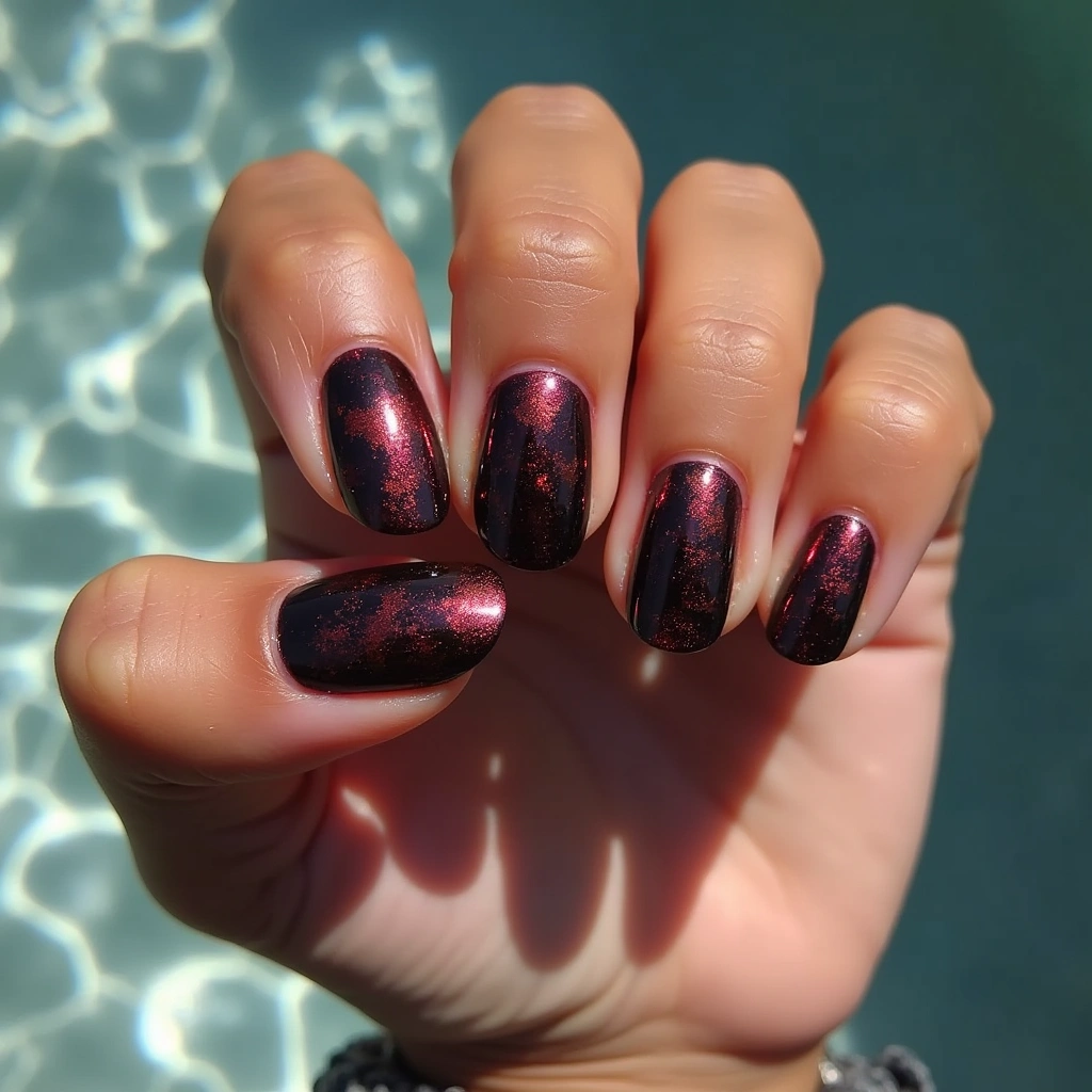 Artistic Burgundy Chrome Marble