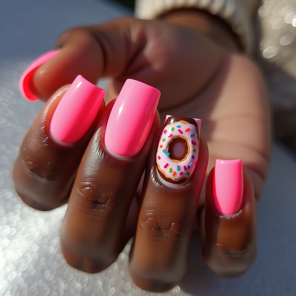Neon Strawberry Donuts