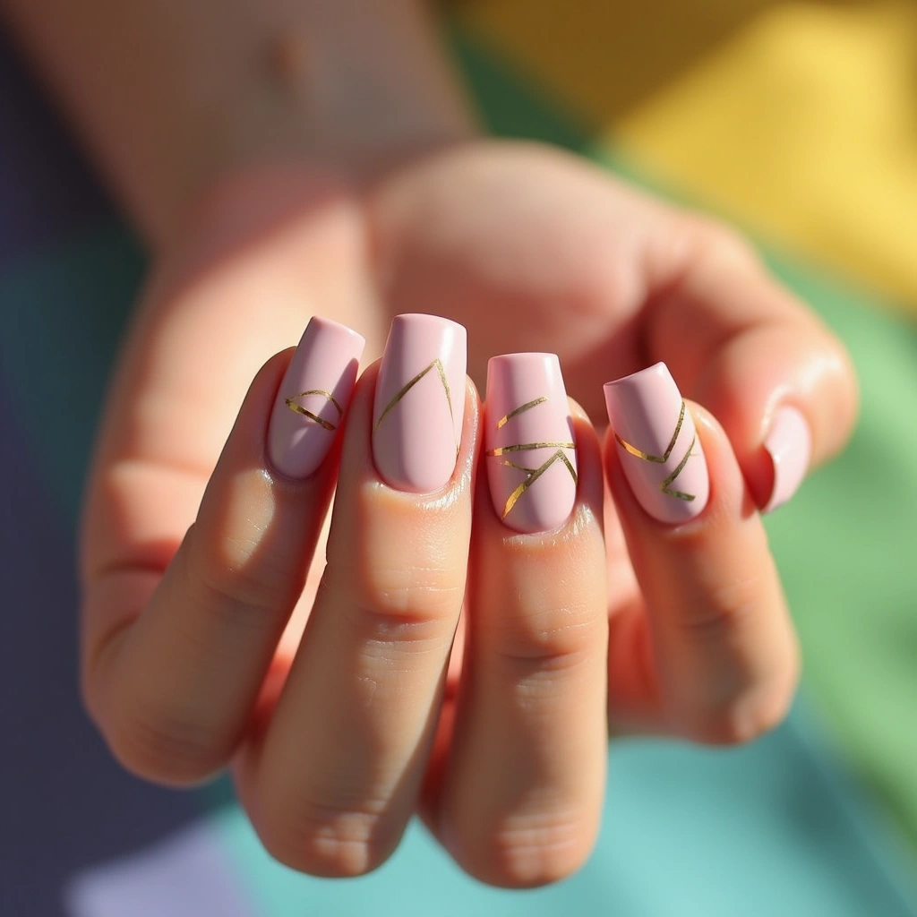 Pastel Pink Square Geometry