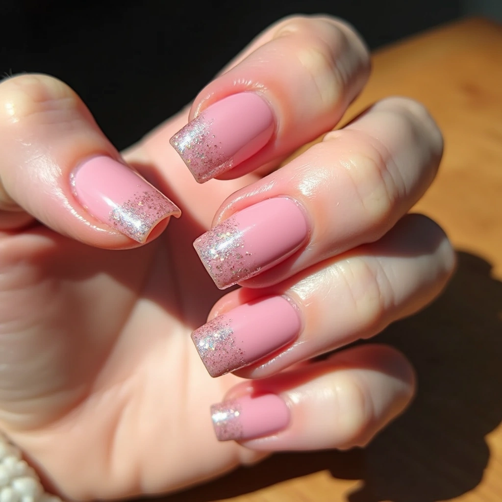 Sparkling Ombre Pink Square