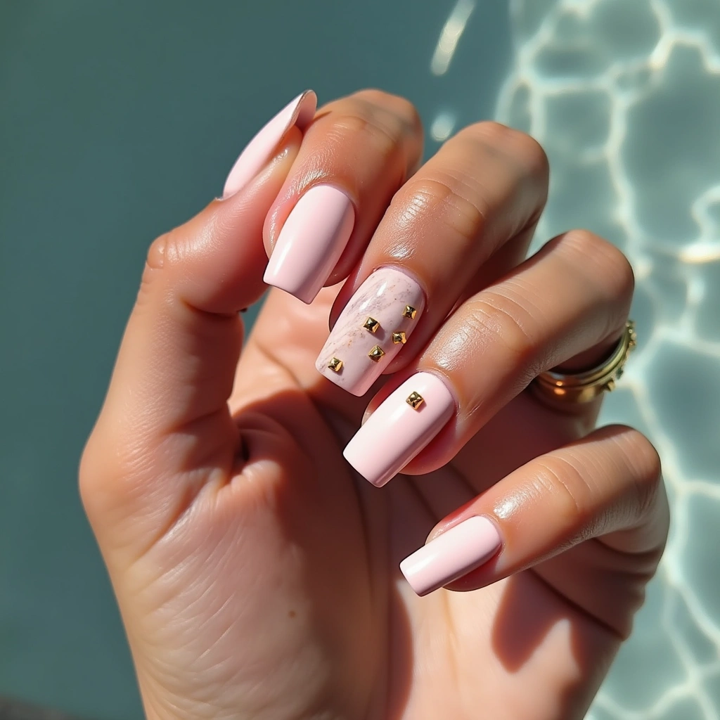 Matte Pink Square Marble