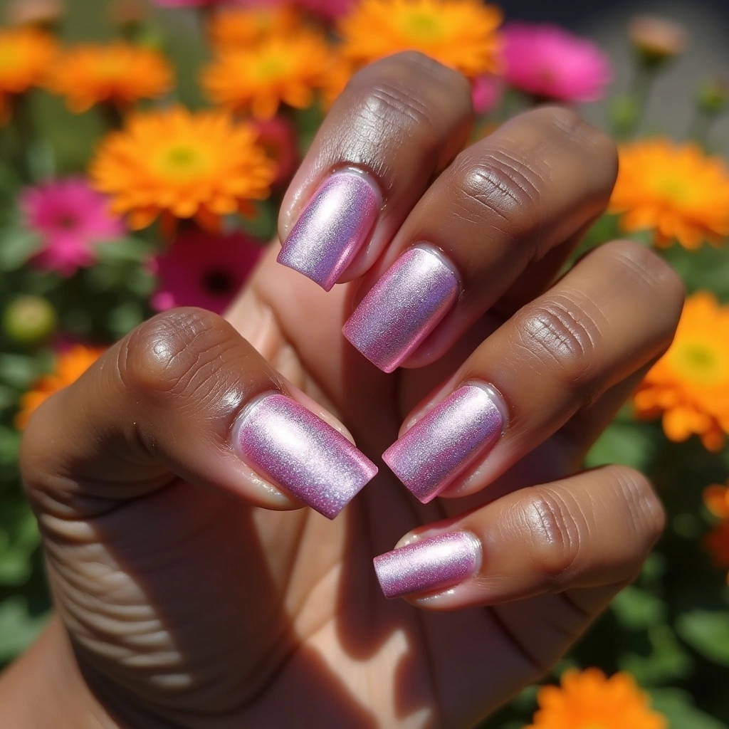 Metallic Pink Square Swirls