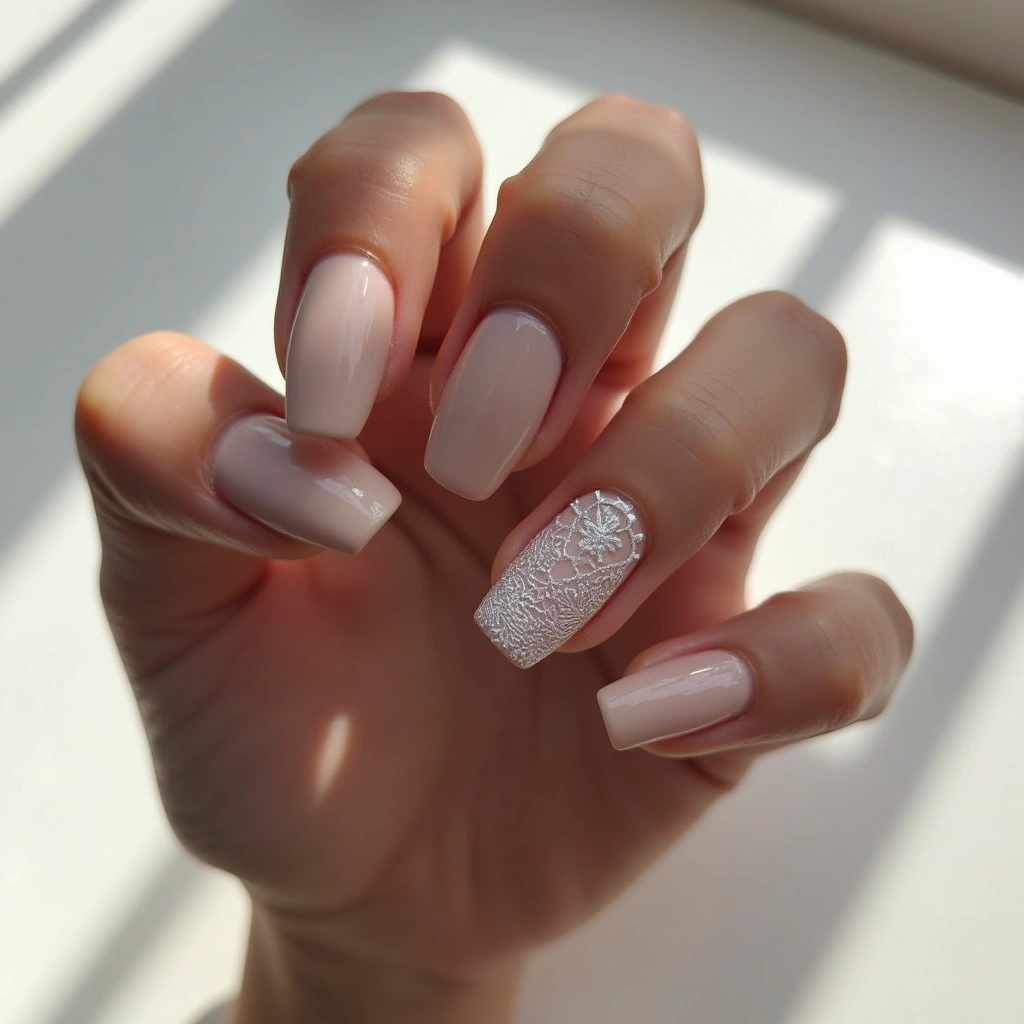 Taupe Short Wedding Lace