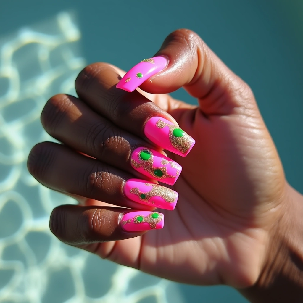 Vibrant Pink And Green