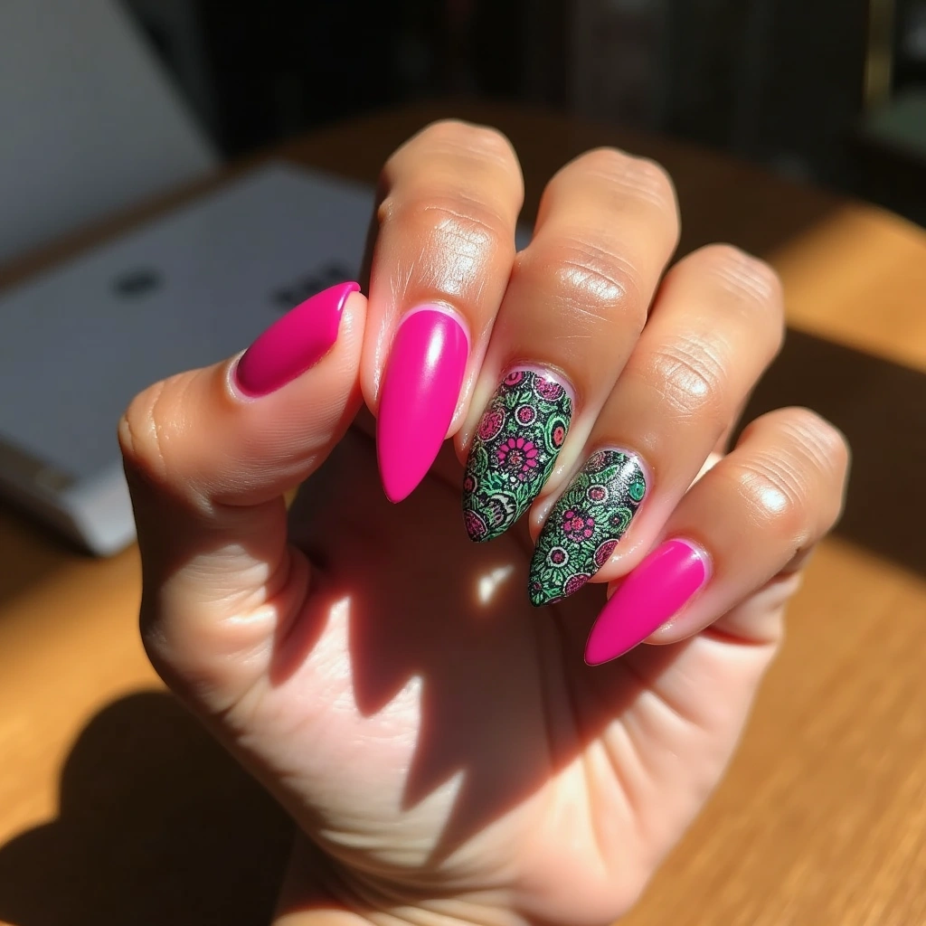 Bohemian Pink And Green