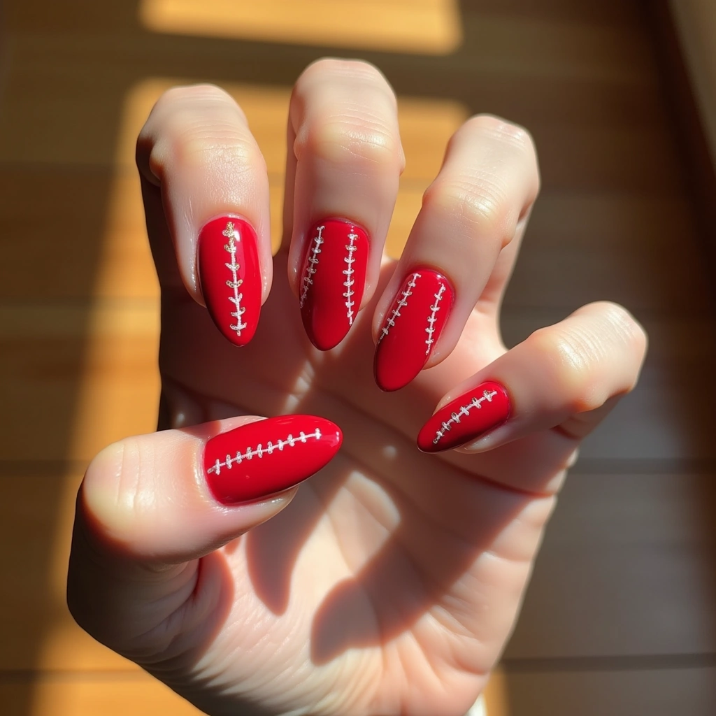Striking Baseball Red