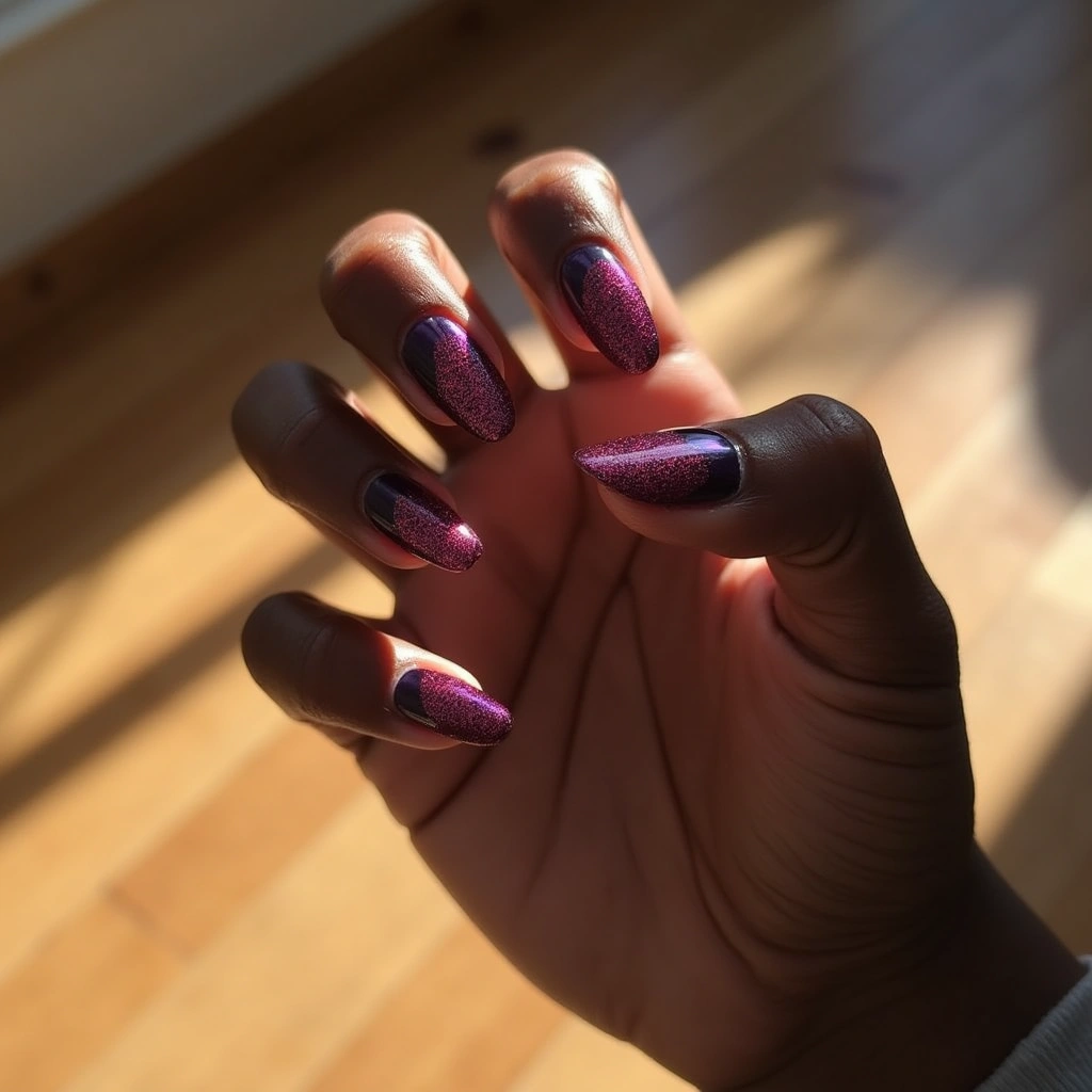 Glittering Burgundy Chrome Elegance