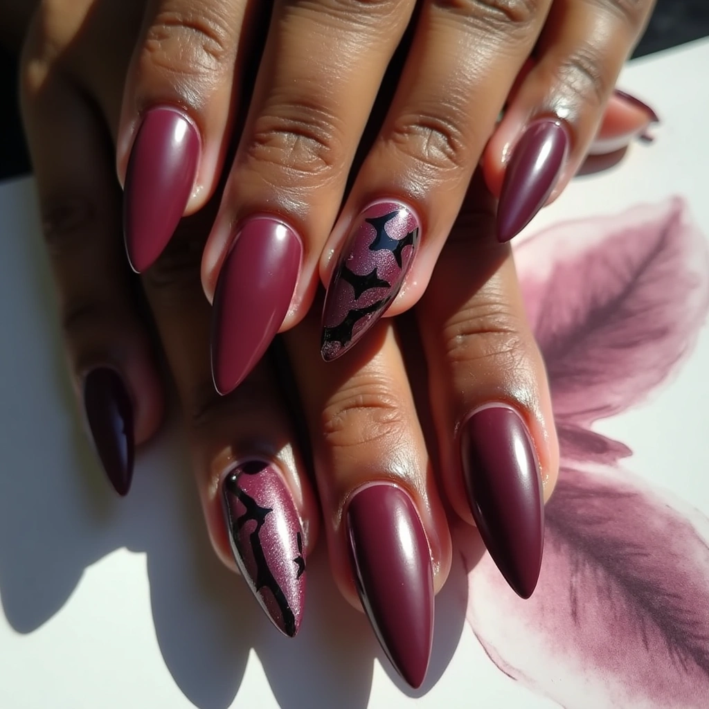 Bold Burgundy Chrome Graphics