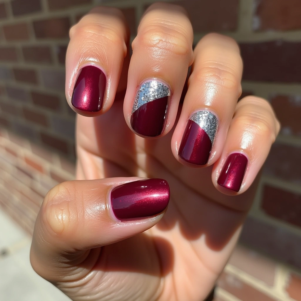 Glamorous Burgundy Chrome Stripe