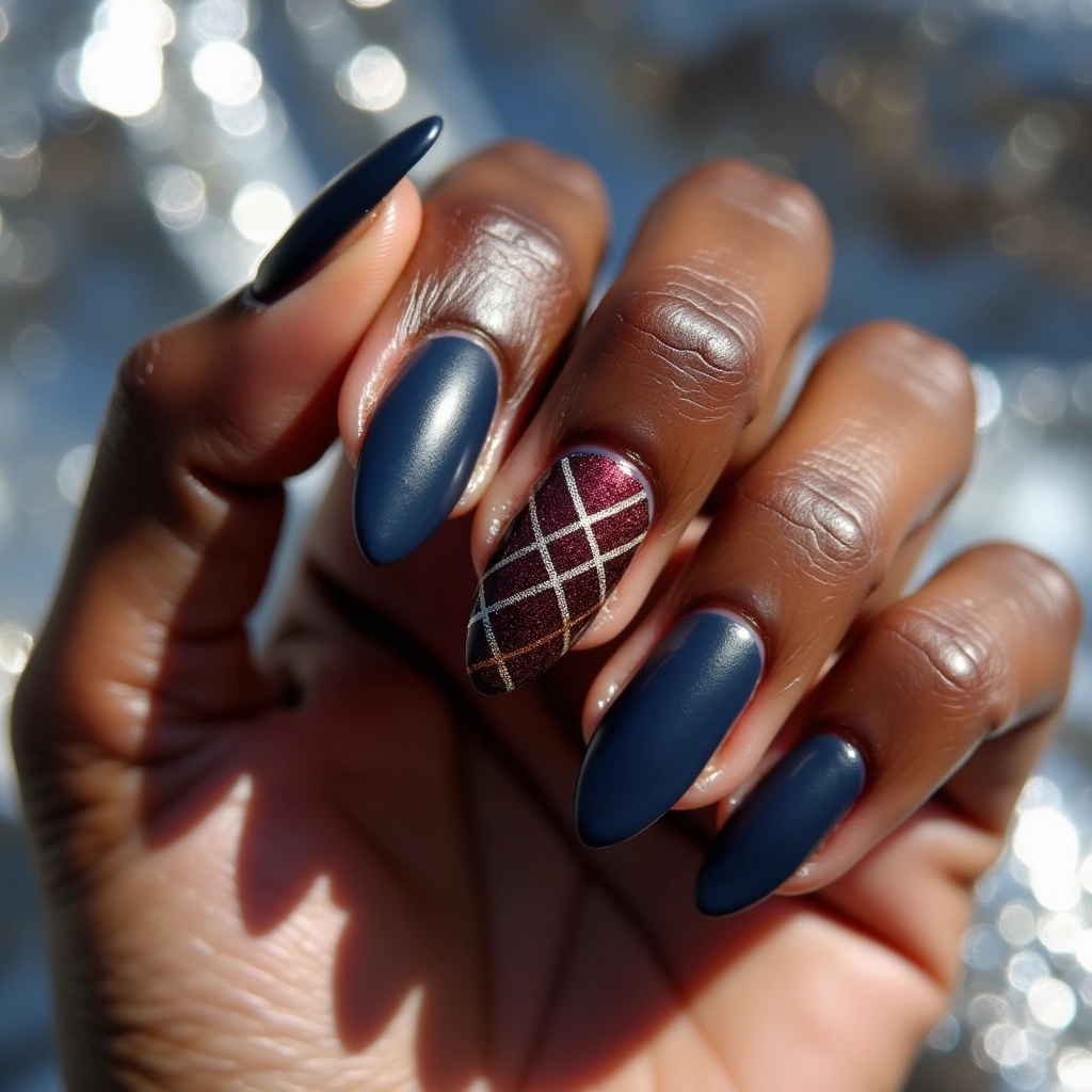 Contrasting Navy Plaid
