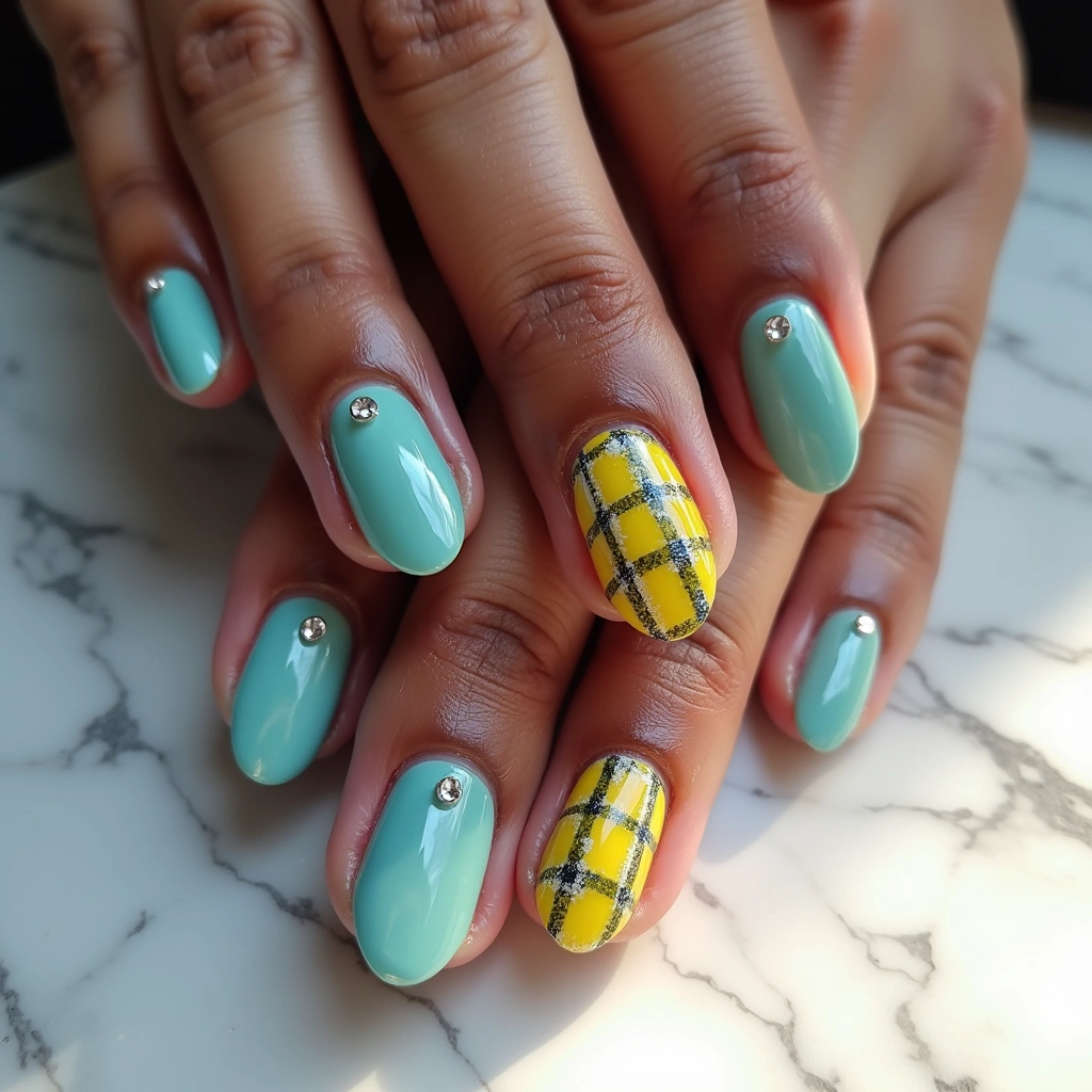 Sparkling Teal Plaid