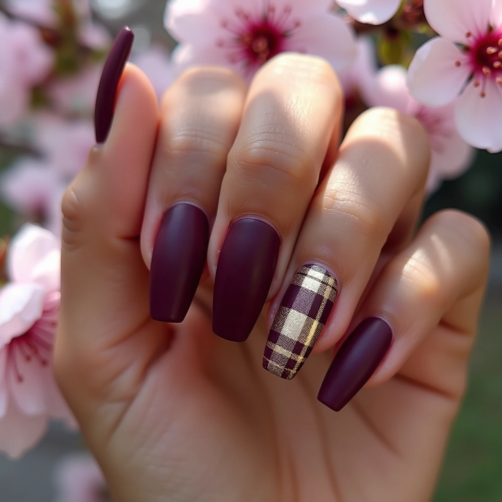 Sophisticated Burgundy Plaid